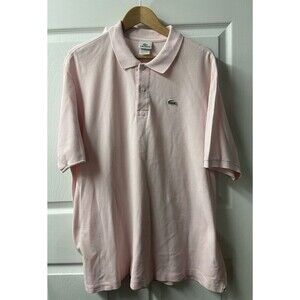 LaCoste 9  Polo Shirt XL Light Pink Short Sleeved Golf Casual Preppy Damaged
